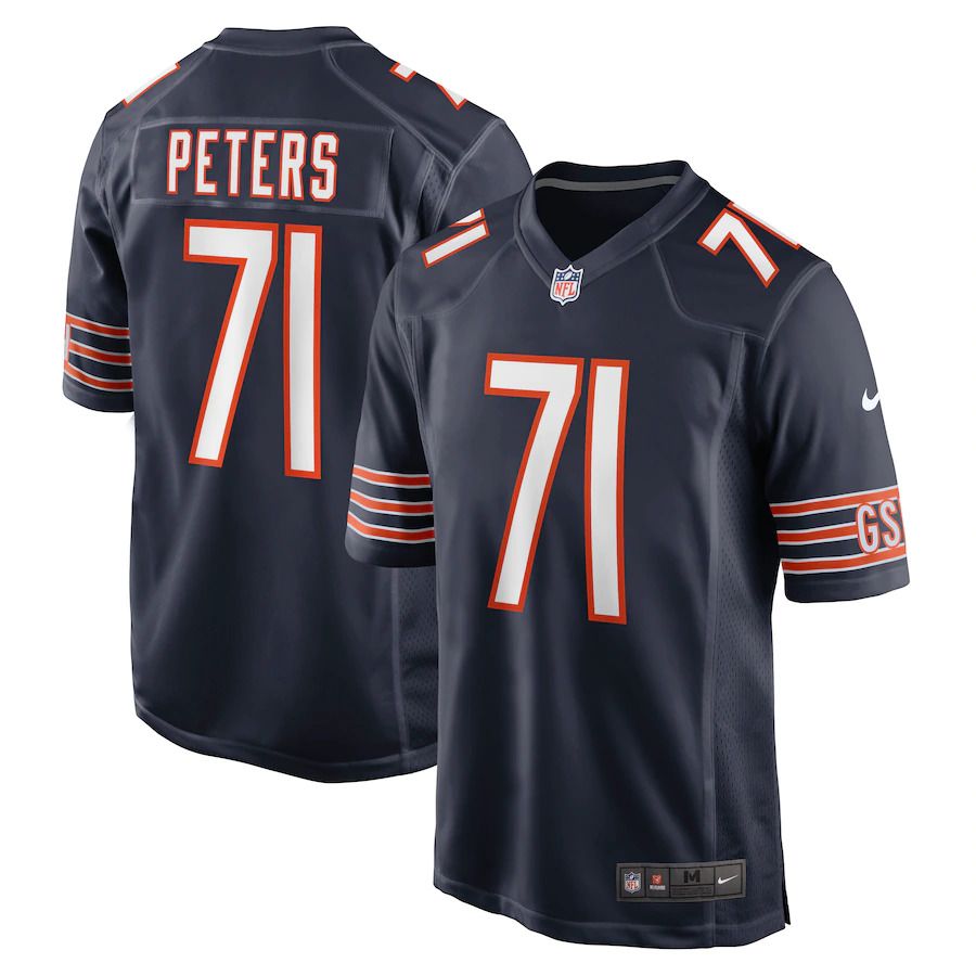 Men Chicago Bears 71 Jason Peters Nike Navy Game NFL Jersey